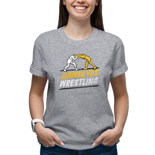 Iowa Wrestling Sketch T-Shirt - Sport Grey