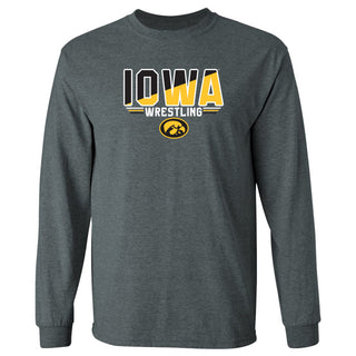 Iowa Wrestling Top Flight Long Sleeve T-Shirt - Dark Heather