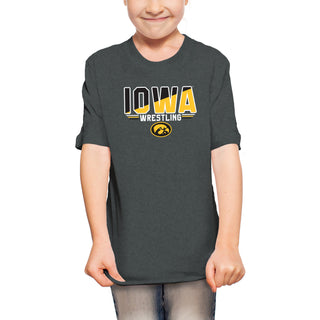Iowa Wrestling Top Flight Youth T-Shirt - Dark Heather
