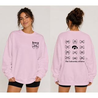Iowa Bow Bliss Crewneck - Light Pink