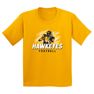 Iowa Football Action Youth T-Shirt - Gold