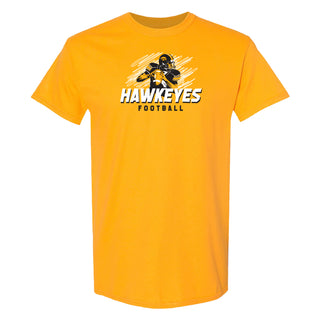 Iowa Football Action T-Shirt - Gold