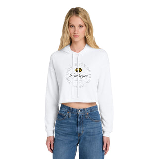 Iowa Roundabout Women’s Cropped Fleece Hoodie - White