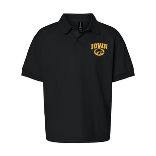 Iowa Arch Logo EMB Youth Dryblend Jersey Polo