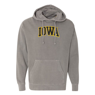 Iowa Applique CC Garment Dyed Hoodie - Grey