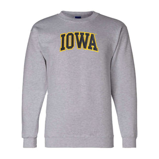 Iowa Arch Applique Champion Powerblend Crewneck - Light Steel