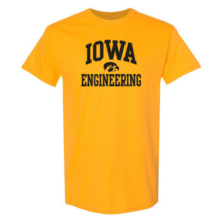 University of Iowa Hawkeyes Arch Logo Engineering Short Sleeve T Shirt - Gold