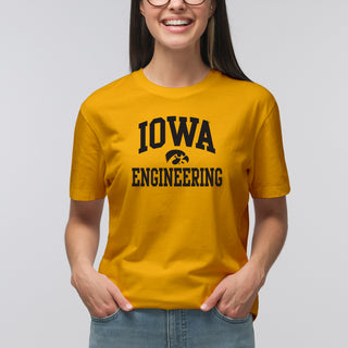University of Iowa Hawkeyes Arch Logo Engineering Short Sleeve T Shirt - Gold