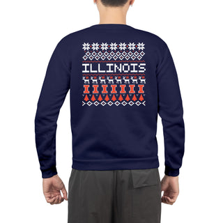 Illinois Holiday Sweater Crewneck - Navy