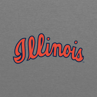 Illinois Script Logo NLA Triblend 3/4-Sleeve Raglan - Premium Heather / Vintage Navy