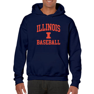 Illinois Arch Logo Baseball Hoodie - Navy