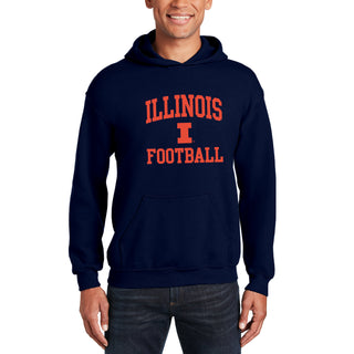 Illinois Arch Logo Football Hoodie - Navy