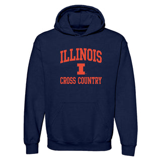 Illinois Arch Logo Cross Country Hoodie - Navy