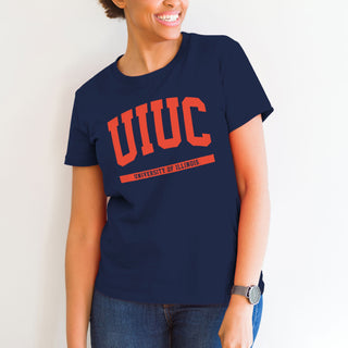 Illinois Fighting Illini Initial Arch T-Shirt - Navy