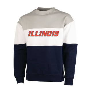 Illinois Athletic Wordmark Westerly Crew - Grey/White/Navy