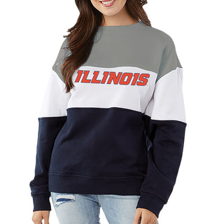 Illinois Athletic Wordmark Westerly Crew - Grey/White/Navy