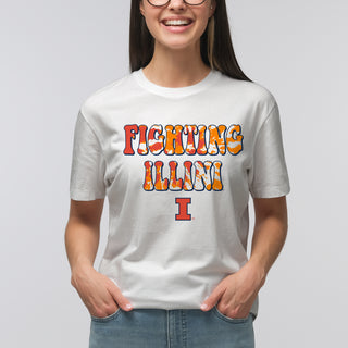 Illinois Tie Dye Type T-Shirt - White