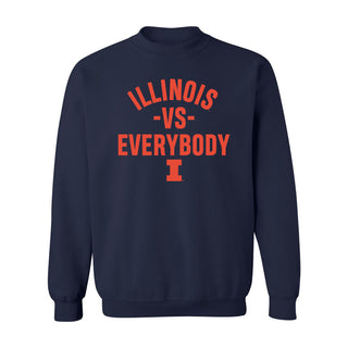 Illinois Vs Everybody Crewneck Sweatshirt - Navy