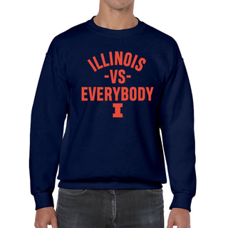 Illinois Vs Everybody Crewneck Sweatshirt - Navy