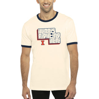 Illinois Funk Fusion Ringer T-Shirt - Natural/Navy