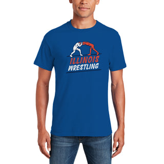Illinois Wrestling Sketch T-Shirt - Royal