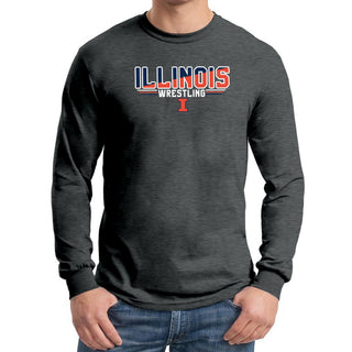 Illinois Wrestling Top Flight Long Sleeve T-Shirt - Dark Heather