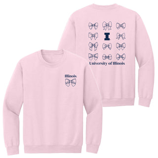 Illinois Bow Bliss Crewneck - Light Pink