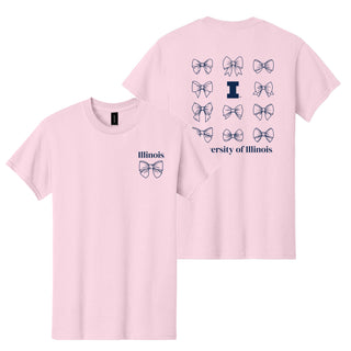 Illinois Bow Bliss T-Shirt - Light Pink