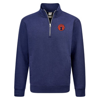 Illinois Basketball Outline LC EMB BTB Quarter Zip Sweatshirt - Navy