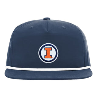 Illinois Circle Logo Patch Umpqua Snapback Cap - Navy/White