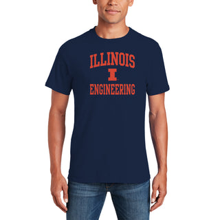 Illinois Arch Logo Engineering T-Shirt - Navy