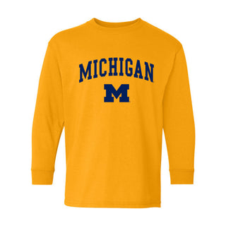 Michigan Arch Logo Youth Long Sleeve