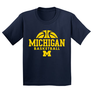 Michigan Wolverines Basketball Hype Youth T-Shirt - Navy