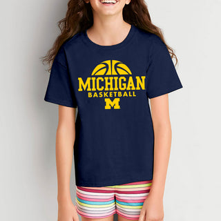 Michigan Wolverines Basketball Hype Youth T-Shirt - Navy