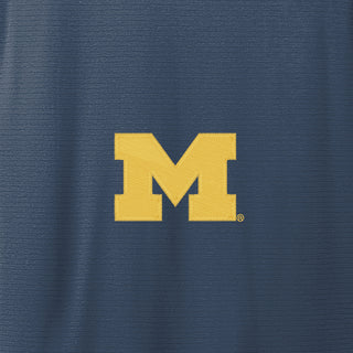 Michigan Block M EMB TravisMathew Bayfront Solid Polo - Insignia Blue