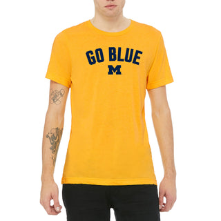 Michigan Go Blue Arc Triblend T-Shirt - Yellow Gold