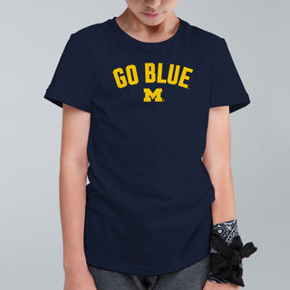 Michigan Wolverines Go Blue Arc Youth T-Shirt - Navy