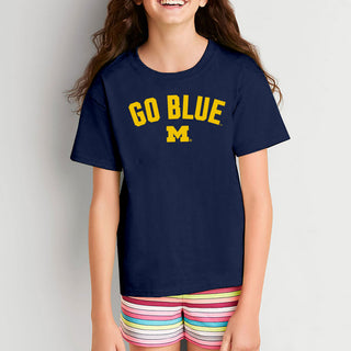 Michigan Wolverines Go Blue Arc Youth T-Shirt - Navy
