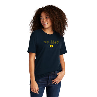 Michigan Go Blue Sign Language NLA T-Shirt - Midnight Navy