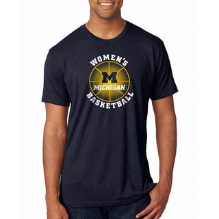 Michigan Wolverines Women's Basketball Phase NLA Triblend T-Shirt - Vintage Navy