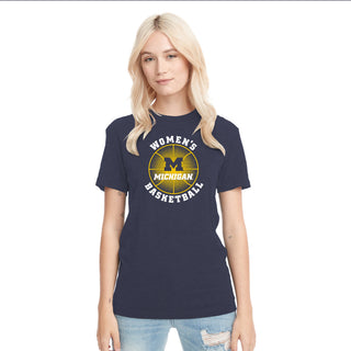 Michigan Wolverines Women's Basketball Phase NLA Triblend T-Shirt - Vintage Navy
