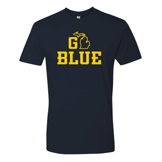 Michigan Go Blue MI Premium Cotton T-Shirt - Midnight Navy