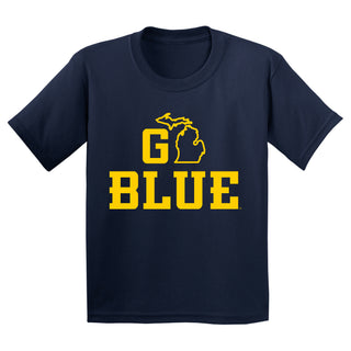 Michigan Go Blue MI Youth T-Shirt - Navy