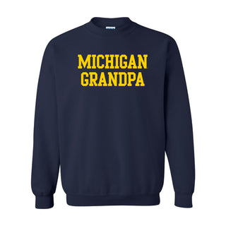 Michigan Basic Block Grandpa Crewneck - Navy