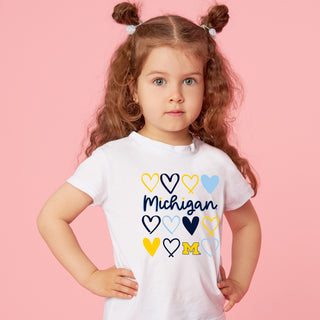 Michigan Hearts Toddler T-Shirt - White