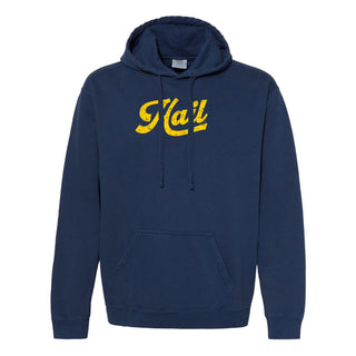 Hail Script Garment-Dyed Hoodie - True Navy