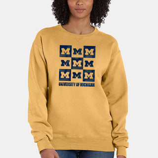 Michigan Checkerbox CW Garment-Dyed Crewneck - Artisan Gold