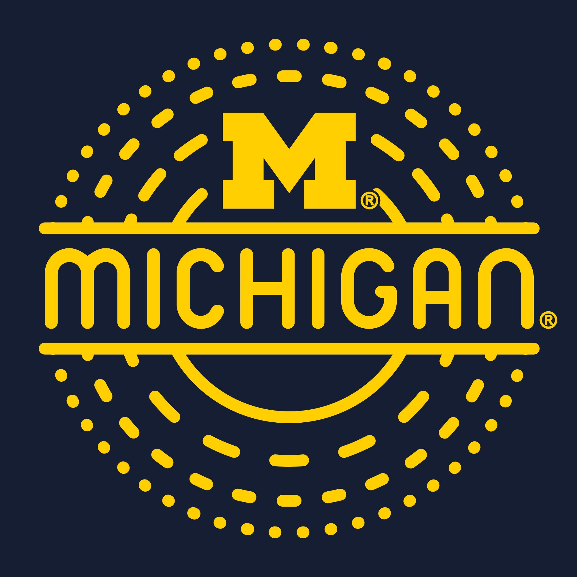 Michigan Sunny Circle Toddler T-Shirt - Navy
