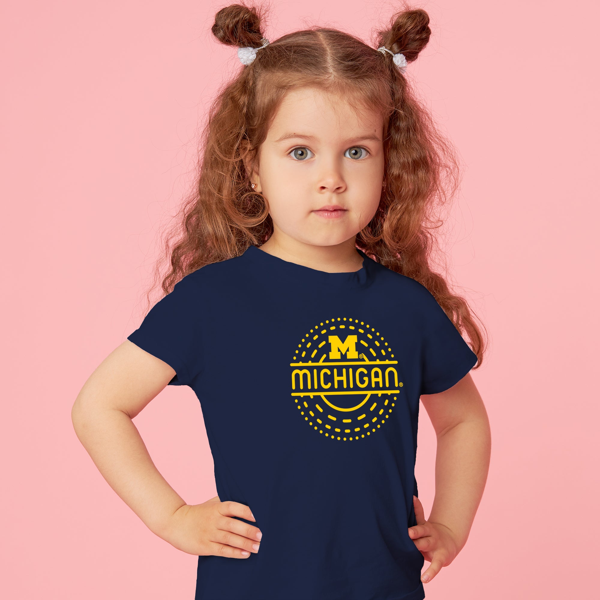 Michigan Sunny Circle Toddler T-Shirt - Navy