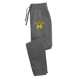 Michigan Arch Logo LT Sport Wicking Fleece Jogger - Dark Smoke Grey